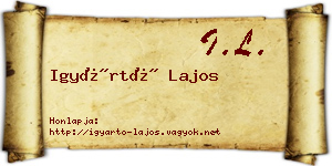 Igyártó Lajos névjegykártya