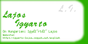 lajos igyarto business card